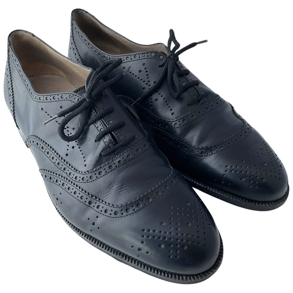 Bally Delio Black Leather Wingtip Oxford Dress Shoes Men’s Size 9 D